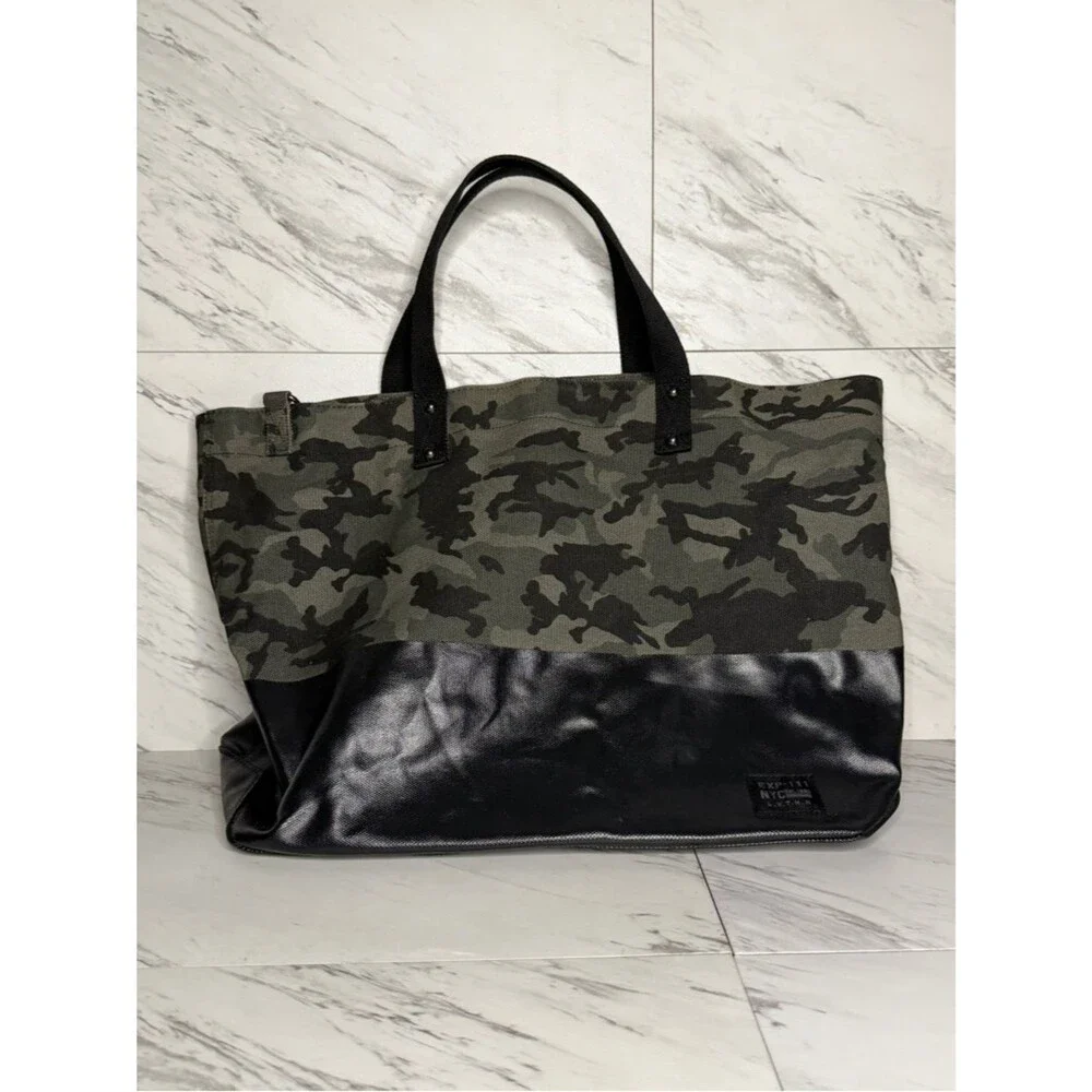 Express Camo Canvas and Vegan Leather EXP-111 NYC Tote Duffel Bag
